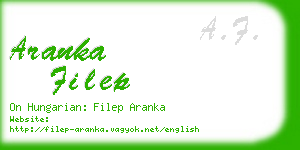 aranka filep business card